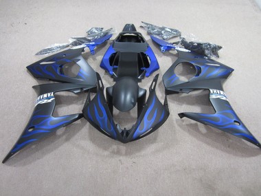 Noir Bleu Flamme 2003-2005 YZF R6 Carénage Moto