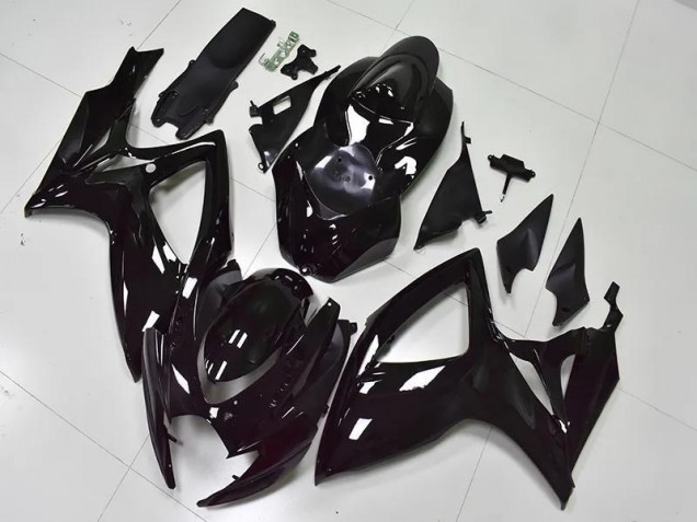 Noir Brillant 2006-2007 GSXR 600/750 Carénage Moto Noir Brillant 2006-2007 GSXR 600/750 Carénage Moto