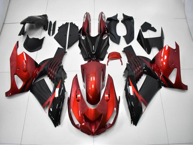 Rouge Noir 2006-2011 ZX14R ZZR1400 Carénage Moto